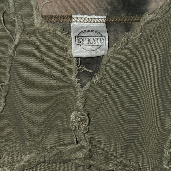 Olive Green Distressed Tank Top - Picture 3 of 4